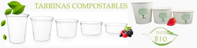 tarrinas, envases. compostables, sostenibles, medioambiente, ecolgico,