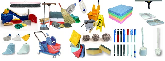 complementos y utensilios de limpieza, bayetas, cogedores, escobas, fregonas,