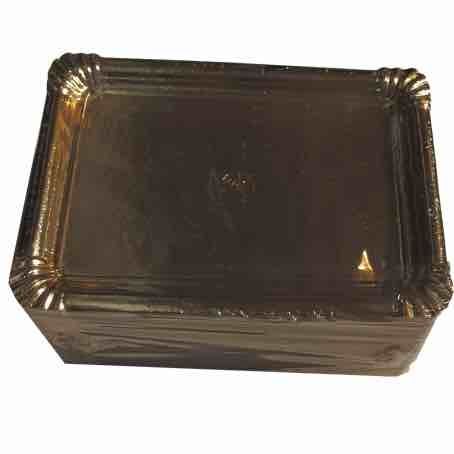 BANDEJA CARTON E RECTANGULAR ORO N9 300X240mm PARA PASTELERIA