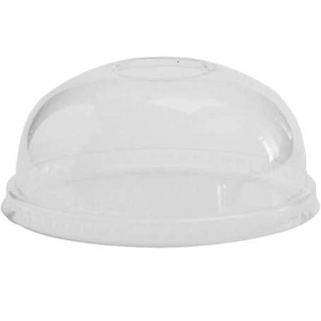 TAPA BIOPLASTICO PLA TRANSPARENTE CUPULA SIN AGUJERO 115mm PARA TARRINAS DE 12 A 32onzas SC-G12, SC-G16, Y SC-G24, SC-32