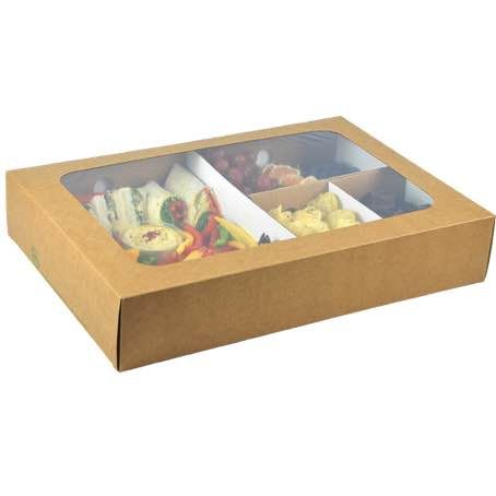 CAJAS CARTON KRAFT CON VENTANA BIOPLASTICO 450X310X82mm PARA