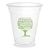 VASO BIOPLASTICO PLA TRANSPARENTE ARBOL VERDE 360cc 12onzas 96X107mm