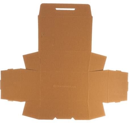 CAJA PAPEL BIO KRAFT TRICAPA CON TAPA TROQUELADA AUTOMONTABLE 180x115x70mm fondo 165X100mm