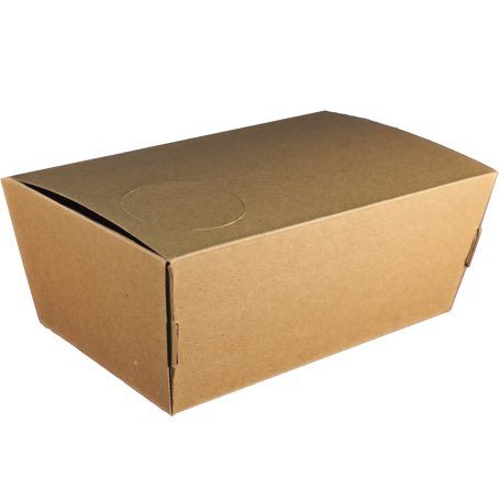 CAJAS PAPEL BIO KRAFT TRICAPA CON TAPA TROQUELADA AUTOMONTABLE 180x115x70mm