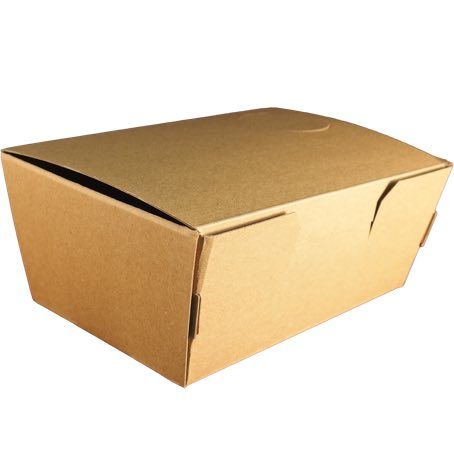 CAJA PAPEL BIO KRAFT TRICAPA CON TAPA TROQUELADA AUTOMONTABLE 230X130X70mm