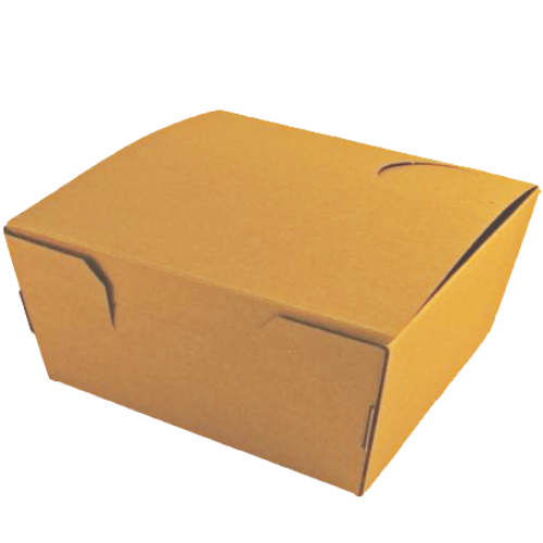 CAJA PAPEL BIO KRAFT TRICAPA CON TAPA TROQUELADA AUTOMONTABLE 155X150X70mm