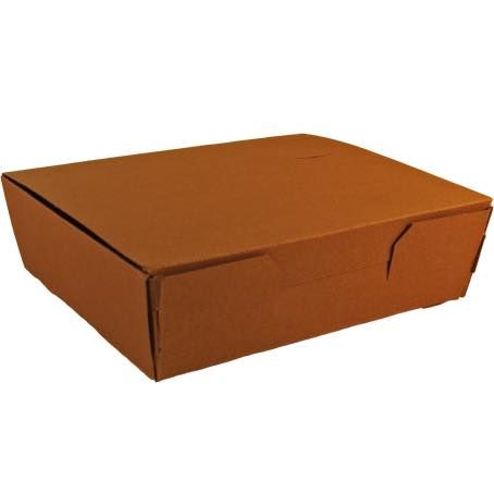 CAJAS PAPEL BIO KRAFT TRICAPA CON TAPA TROQUELADA AUTOMONTABLE 180x150x50mm