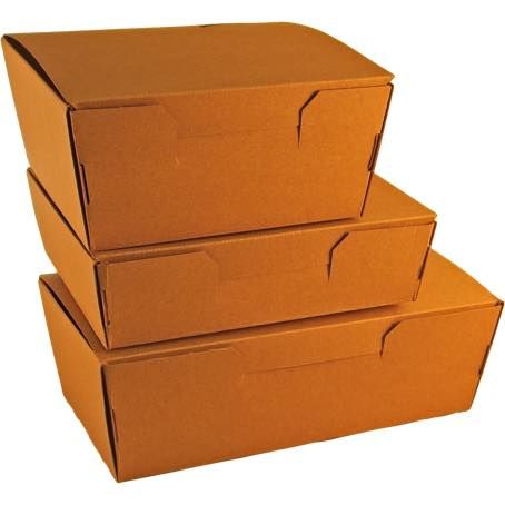 CAJAS PAPEL BIO KRAFT TRICAPA CON TAPA TROQUELADA AUTOMONTABLE 270x192x70mm