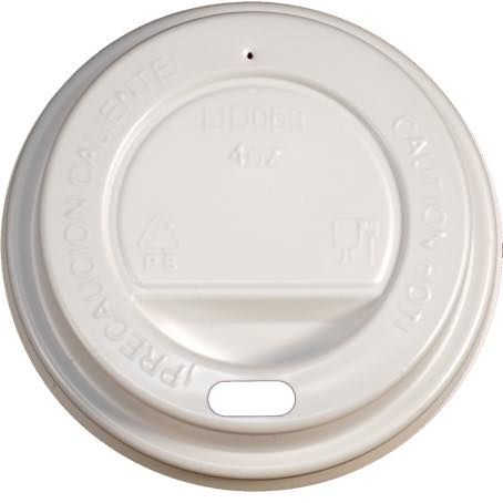 TAPA PLASTICO PS/POLIESTIRENO BLANCA ALTA CON AGUJERO 60mm PARA VASO CUP004,SUS004 Y SUS144