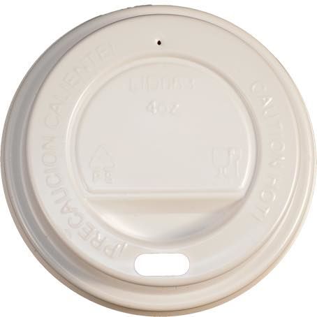 TAPAS PLASTICO PS/POLIESTIRENO BLANCAS ALTAS CON AGUJERO 60mm PARA VASO CUP004,SUS004 Y SUS144