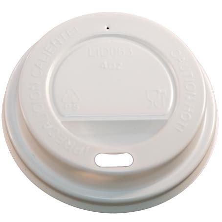 TAPA PLASTICO PS/POLIESTIRENO BLANCA ALTA CON AGUJERO 60mm PARA VASO CUP004,SUS004 Y SUS144