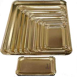 BANDEJA CARTON E RG RECTANGULAR ORO N3 190X120mm PARA PASTELERIA