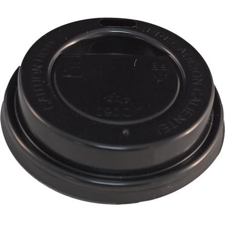 TAPA PLASTICO PS/POLIESTIRENO NEGRA ALTA CON AGUJERO 60mm PARA VASO CUP004,SUS004 Y SUS144