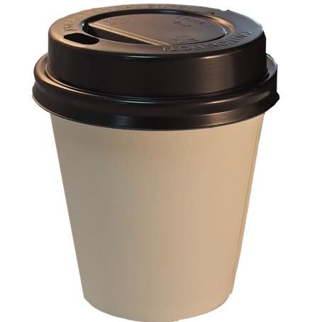 TAPA PLASTICO PS/POLIESTIRENO NEGRA ALTA CON AGUJERO 60mm PARA VASO CUP004,SUS004 Y SUS144