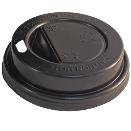 TAPA PLASTICO PS/POLIESTIRENO NEGRA ALTA CON AGUJERO 60mm PARA VASO CUP004,SUS004 Y SUS144