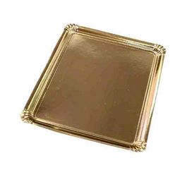 BANDEJA CARTON E RECTANGULAR ORO Nº6 250X180mm PARA PASTELERIA