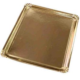 BANDEJA CARTON E RECTANGULAR ORO Nº11 360X280mm PARA PASTELERIA