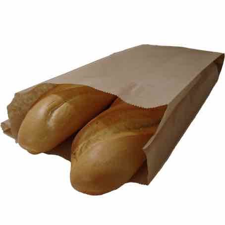 BOLSAS PAPEL KRAFT MARRONES ANONIMAS 25+9X35cm 35gr PARA PANADERIA, BOLLERIA Y CHURROS