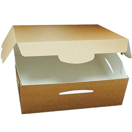 CAJA CARTON CUADRADA AUTOMONTABLE BIO 240X240X120mm ESPECIAL PARA ENVIOS, TARTAS, REGALOS, LIBROS, DESAYUNOS, ETC..