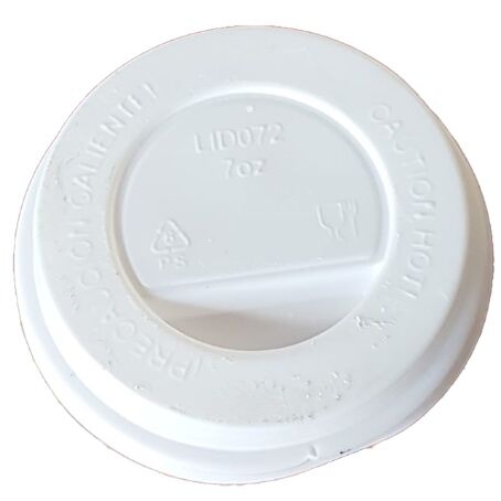 TAPA PLASTICO PS/POLIESTIRENO BLANCA ALTA SIN AGUJERO 70mm PARA VASO SUS006, SUS166 Y CUP006