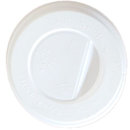 TAPA PLASTICO PS/POLIESTIRENO BLANCA ALTA SIN AGUJERO 70mm PARA VASO SUS006, SUS166 Y CUP006