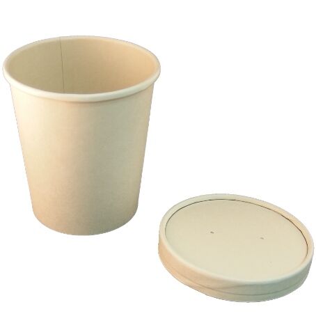 TARRINA BAMBU/BAMBOO REDONDA + TAPA 500cc 16onzas 97X75X105mm PARA SOPAS, HELADOS...