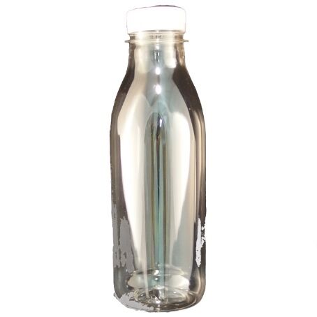 BOTELLA PLASTICO R-PET TRANSPARENTE REDONDA 500cc PARA ZUMOS-LACTEOS