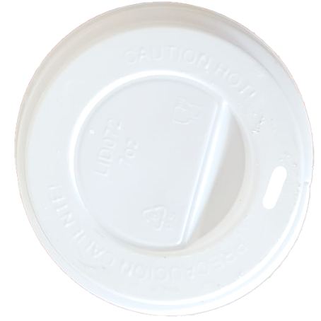 TAPA PLASTICO PS/POLIESTIRENO BLANCA ALTA CON AGUJERO 70mm PARA VASO SUS006, SUS166 Y CUP006