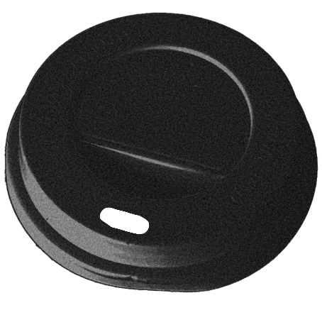 TAPAS PLASTICO PS/POLIESTIRENO NEGRAS ALTAS CON AGUJERO 70mm PARA VASO SUS006, SUS166 Y CUP006