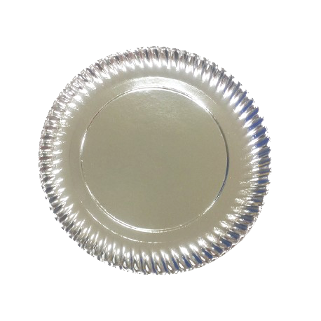 PLATO/BANDEJA CARTON ESTRIADO PLATA Nº7 230mm