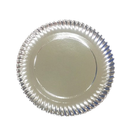 PLATO/BANDEJA CARTON ESTRIADO PLATA N7 230mm