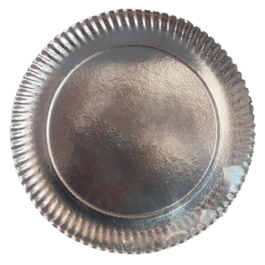 PLATO/BANDEJA CARTON ESTRIADO PLATA Nº7 230mm
