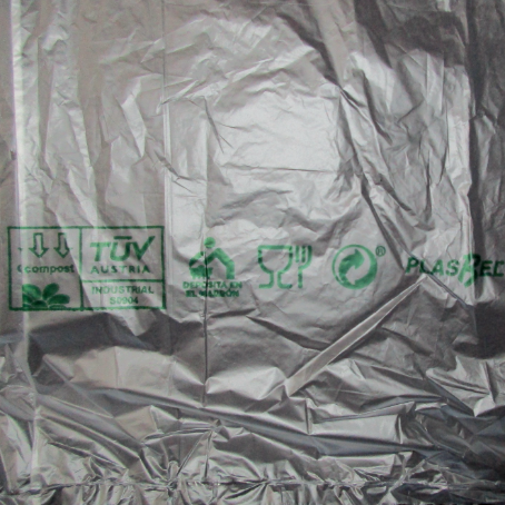 BOLSA compostable BIOPLASTICO TRANSLUCIDA ESTANDAR 30X40+3cm EN BLOCK (500ud)