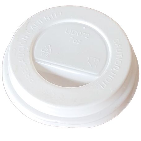 TAPAS PLASTICO PS/POLIESTIRENO BLANCAS ALTAS SIN AGUJERO 60mm PARA VASO CUP004,SUS004 Y SUS144