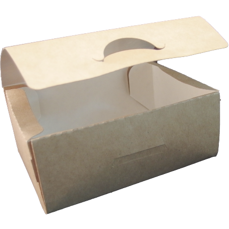 CAJAS CARTON ECO KRAFT/BLANCO RECTANGULARES 500cc 120X85X50mm PARA TAKEAWAY