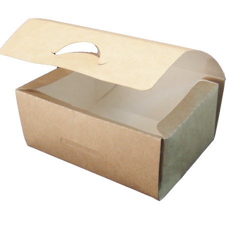 CAJAS CARTON ECO KRAFT/BLANCO RECTANGULARES 500cc 120X85X50mm PARA TAKEAWAY