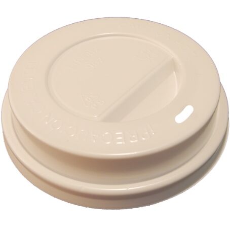 TAPAS PLASTICO PS/POLIESTIRENO BLANCAS ALTAS CON AGUJERO 80mm PARA VASOS SUS008, SUS009, SUS199 Y CUP009