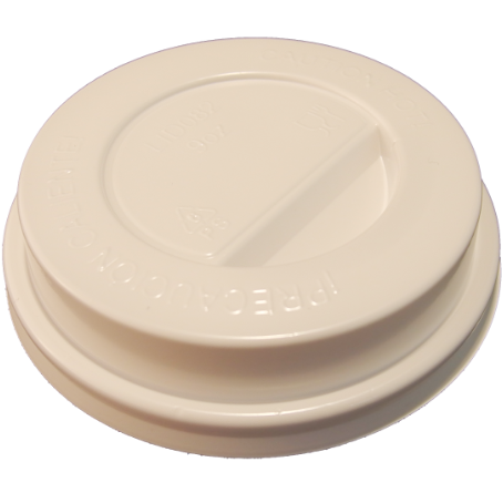 TAPAS PLASTICO PS/POLIESTIRENO BLANCAS ALTAS SIN AGUJERO 90mmPARA VASOS SUS012, SUS112 Y CUP012