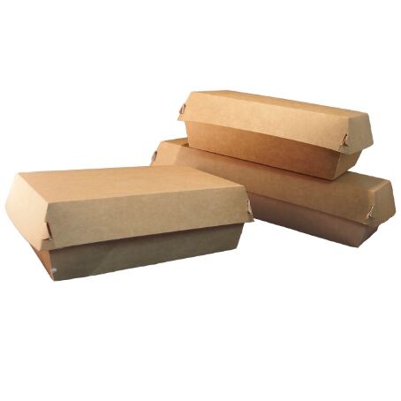 ENVASE CARTON KRAFT RECTANGULAR SIN DIVISIONES 145X190X72mm PARA MENUS