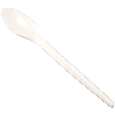 CUCHARILLA PLASTICO PS/POLIESTIRENO REUTILIZABLE CREMA 125mm (20x100) PARA POSTRE O HELADOS (cucharilla)