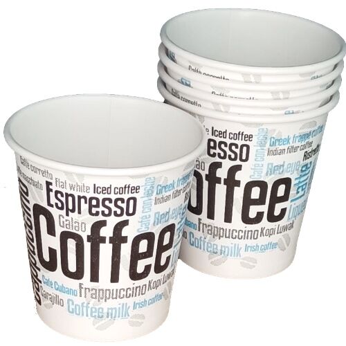 VASO PAPEL DISEO COFFEE 110ml 4onzas PARA BEBIDAS CALIENTES, CAFE