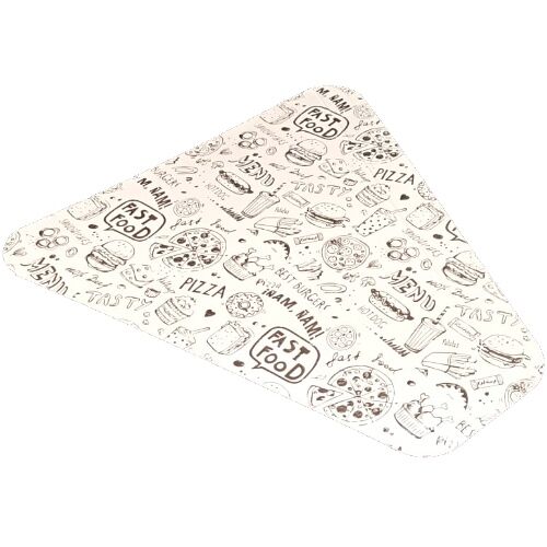 CUÑA/BANDEJA CARTON FOLDING DISEÑO FAST FOOD 230X162X25mm PARA PORCION PIZZAS, TARTAS, BOLLERÍA