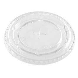 TAPA BIOPLASTICO PLA TRANSPARENTE PLANA CON CRUZ 95mm PARA VASOS 100725500-101035001SPAIN-101045001SPAIN-MG12E-MG16