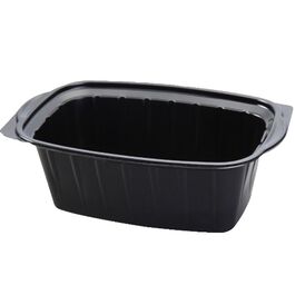 ENVASE PLASTICO PP/POLIPROPILENO BASE NEGRA/TAPA TRANSPARENTE HERMETICOS RECTANGULAR 1000cc 222X136X75mm REUTILIZABLE