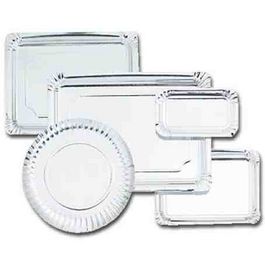 BANDEJA CARTON RECTANGULAR PLATA N12 380X310mm PARA PASTELERIA