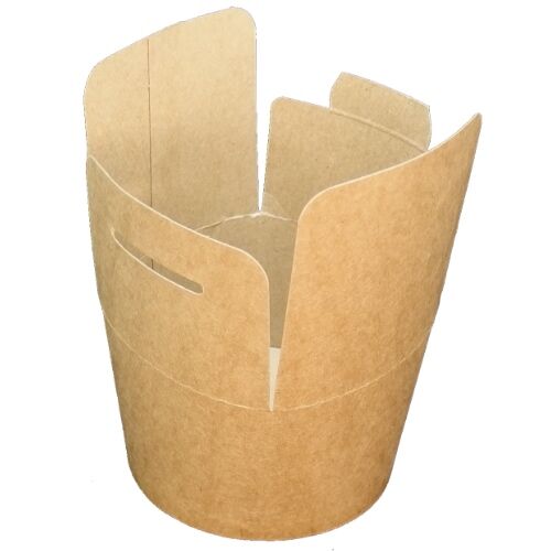 ENVASE CARTON FOOD PAIL KRAFT MARRON 450ml 16onzas 85X83X66mm PARA FIDEOS, PASTAS