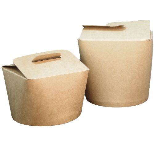 ENVASE CARTON FOOD PAIL KRAFT MARRON 450ml 16onzas 85X83X66mm PARA FIDEOS, PASTAS