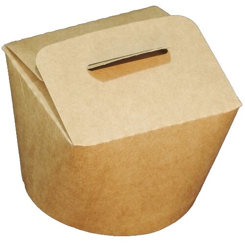 ENVASE CARTON FOOD PAIL KRAFT MARRON 450ml 16onzas 85X83X66mm PARA FIDEOS, PASTAS