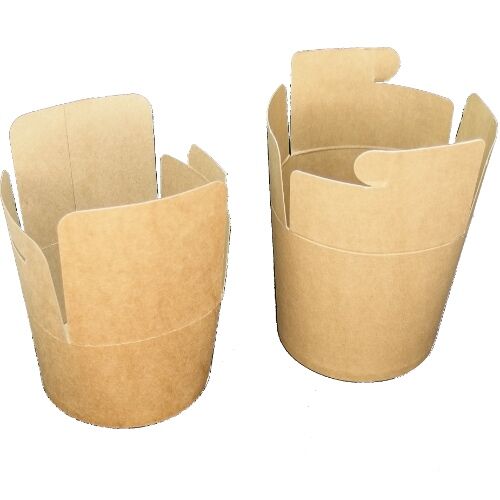 ENVASE CARTON FOOD PAIL KRAFT MARRON 450ml 16onzas 85X83X66mm PARA FIDEOS, PASTAS