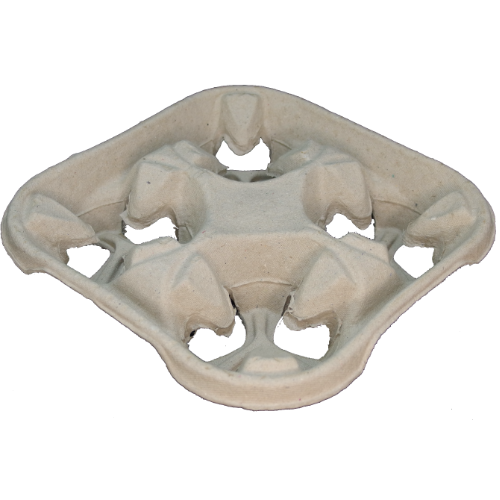 BANDEJAS PORTAVASOS FIBRA PARA 4 VASOS 210x210x40mm
